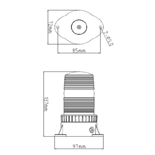 Girofar omologat U.E. cu 24 SMD 5730 12-24V lumina portocalie. COD:ART-HD005 2