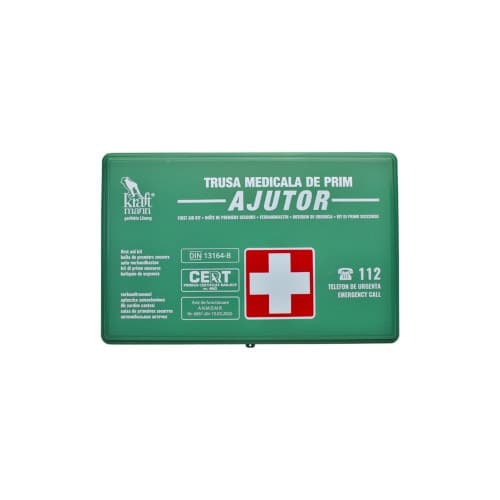Kit siguranta auto complet  Trusa cutie Verde, 2x Triunghiuri, Stingator, Vesta, Geanta 2