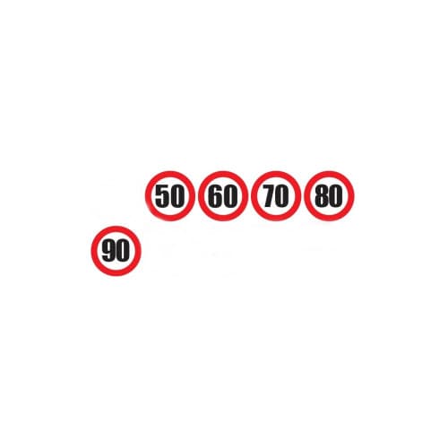 Abtibild reflectorizant limita viteza pentru camion – 50, 60, 70, 80, 90, 100 km/h – diametru 18.8 cm