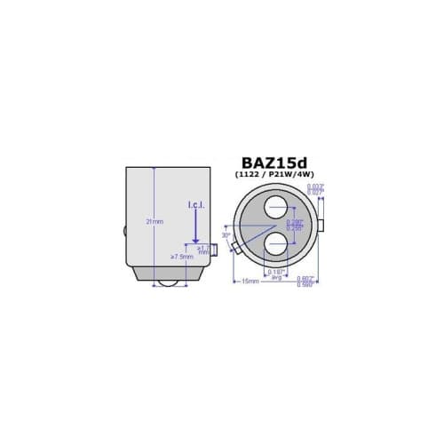 Bec doua faze asimetric 12V BAZ15D P21/4W Narva Cod: 17881 2
