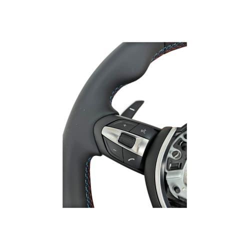 Volan sport piele  compatibil cu modelele BMW Seria 1 E87 Seria 3 E90, E91, E92,E93 X1 E84 X5 E70,E53 X6  E71 Z4 E89   Cod: OCH-12 3