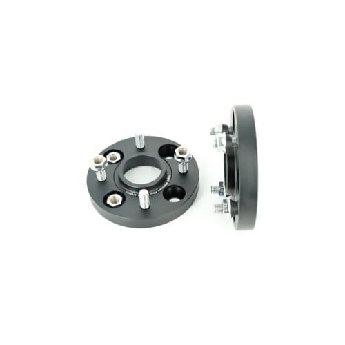Distantier jante auto  4x108 de 20mm  63.3mm  Negru /  prindere dubla /  prezoane incluse 3