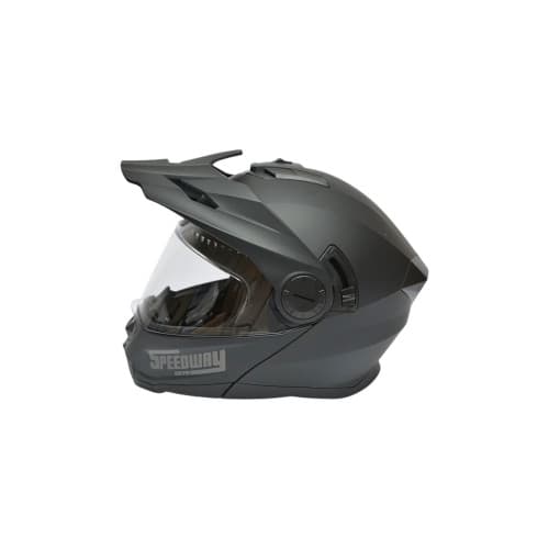 Casca motocross integrala negru mat cu viziera transparenta si ochelari de soare marimea XL Lion Cod: DISTM87 3