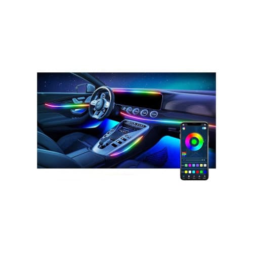Set lumini ambientale LED RGB digital magic color 18 piese cu aplicatie BTT Cod: HH-20070