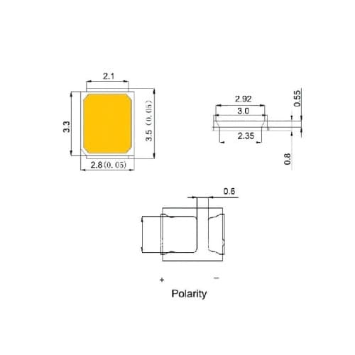 Set 50 bucati LED SMD 2835 lumina albastra 2
