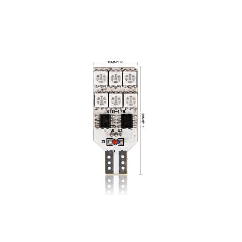 Set 2 becuri pozitie RGB cu telecomanda  T10, 12 LED SMD 5050 RGB 12V 2
