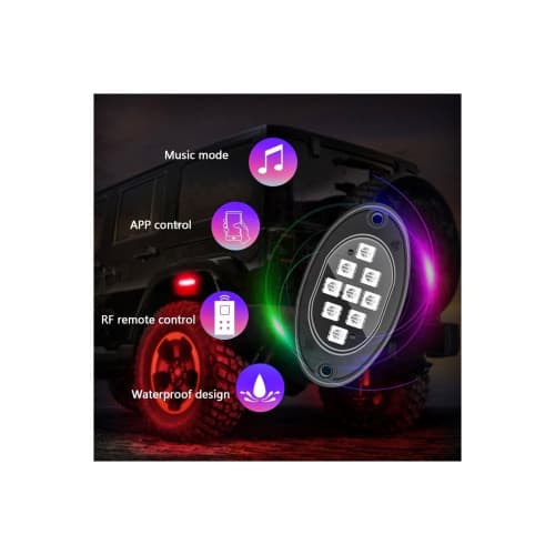 Kit lumini submasina RGB rock light 4 module 12V cu bluetooth Cod: HH-RY164 4