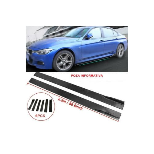 Set prelungiri ornament praguri laterale tuning carbon, lungime 220cm. Cod: UNIV-052C