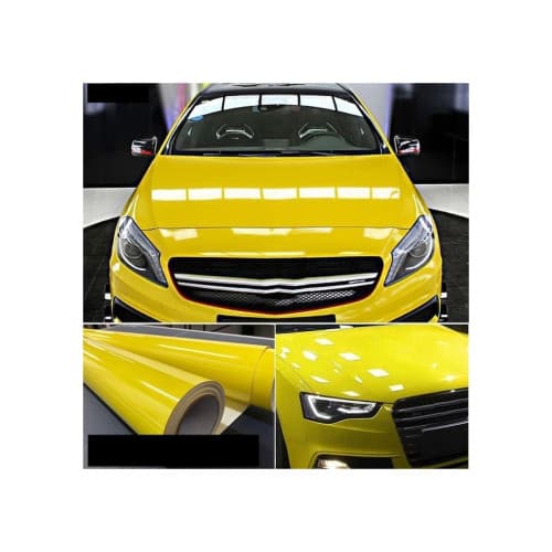 Folie auto caroserie  autocolant  PET Premium cu tehnologie de eliminare a bulelor galben 1mx1,52m  Cod: SP070X 2