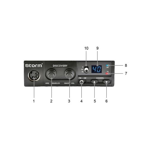 Statie CB auto Storm Discovery 3 AM FM 4W 40 canale cu ASQ si radiator racire 2
