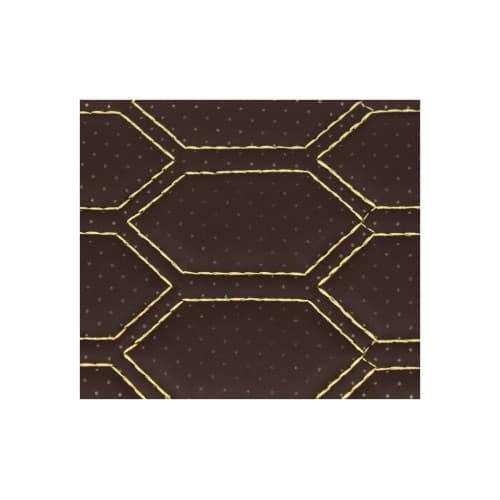 Material imitatie piele tapiterie hexagon cu gaurele maro/cusatura bej Cod:Y03MB