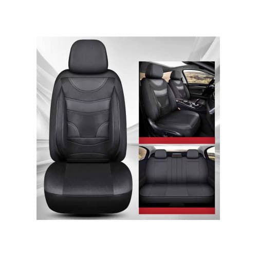 Huse Auto Universale 11 Piese fractionate  Negru cu Negru Compatibile Scaune Fata si Spate Cod: HNG1321-1 2