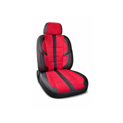 Huse scaune auto universale fractionate imitatie alcantara si imitatie piele negru rosu diverse cusaturi Cod: A101 4