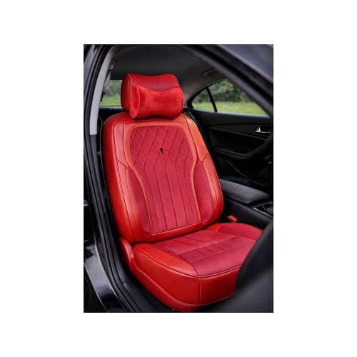 Huse scaune auto universale 9D premium imitatie piele si alcantara  rosu Cod: 1213-2