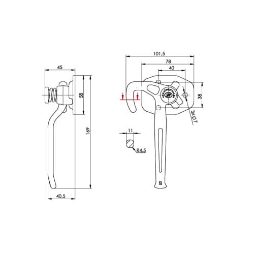 Inchizator oblon dreapta 800 kg pentru remorca sau oblon metalic  Cod: ZB-16-04 2