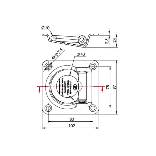 Sistem de prindere in podea pentru marfa, rezistenta 800kg  Cod: UP-01 3