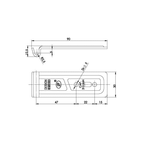 Contraplaca inchizator metalica 315 kg pentru remorca sau oblon Z-06 Cod: Z-06 2