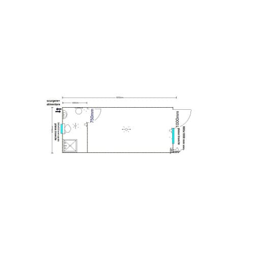 Container  Monobloc 7m² tip dormitor cu grup sanitar 2