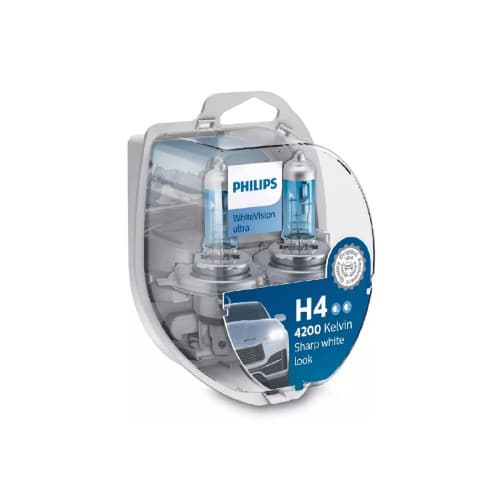 Set 2 Becuri auto  Philips H4 White  Vision Ultra, 12V, 55W  Cod:35490428