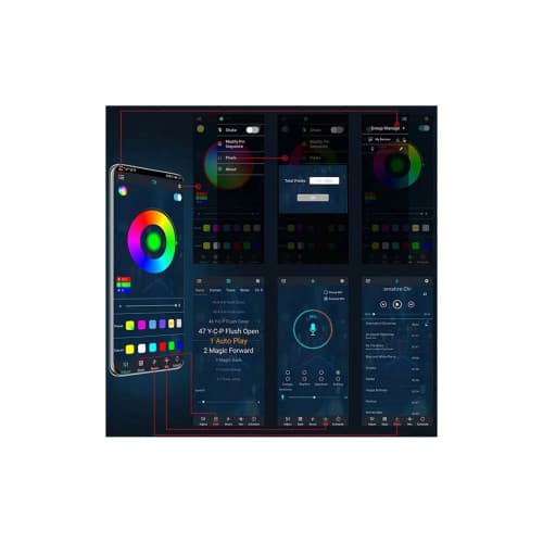 Inele lumina jante LED RGB cu aplicatie BTT 12V Cod: HH-64155 4