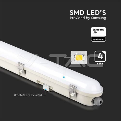 Lampa LED Rezistenta la Apa Seria M 1200mm 36W 4000K Milky Cover SS Clip 120 lm/W COD: 20217 4