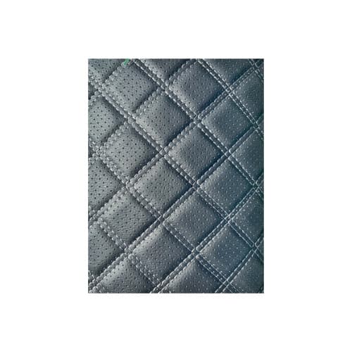 Material imitatie piele tapiterie romb cu gaurele  negru/cusatura gri Cod: Y02NG