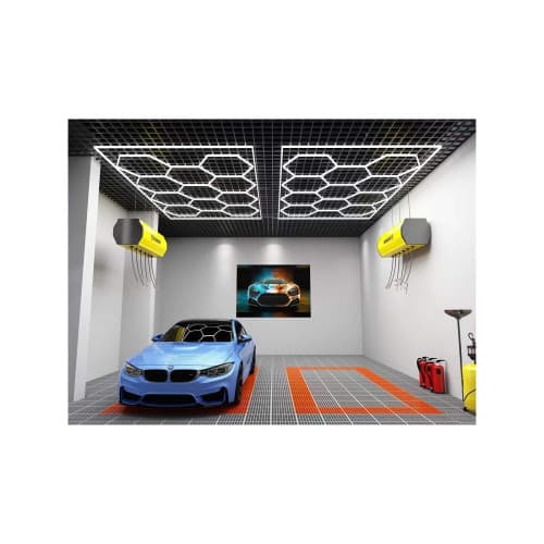 Set lumini LED hexagonale 615W 6000K alb rece pentru tavan garaj/atelier/showroom Cod: HEX1