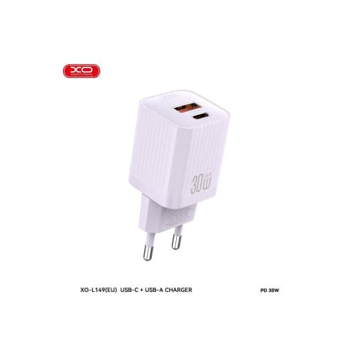 Incarcator retea PD30W XO cu  2 USB cu cablu USB tip C  Cod:XO-L149C 2