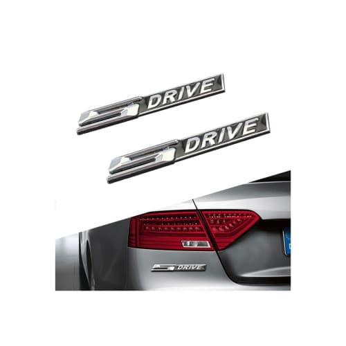 Ornament metalic auto S Drive culoare crom cu negru Cod: SD1