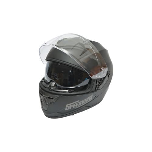 Casca moto integrala negru mat cu viziera transparenta si ochelari de soare, marimea L Arcane II Cod: DISTM82 3