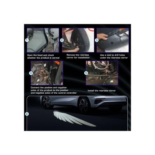 Set lampi LED 12V  efect Angel Wings   lumina alba Cod: FS-1801 4