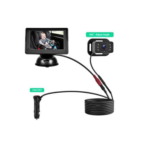 Kit camera auto pentru bebelusi cu monitor 4.3 inch cu fir pentru vizualizare in timp real Cod: A4214 2