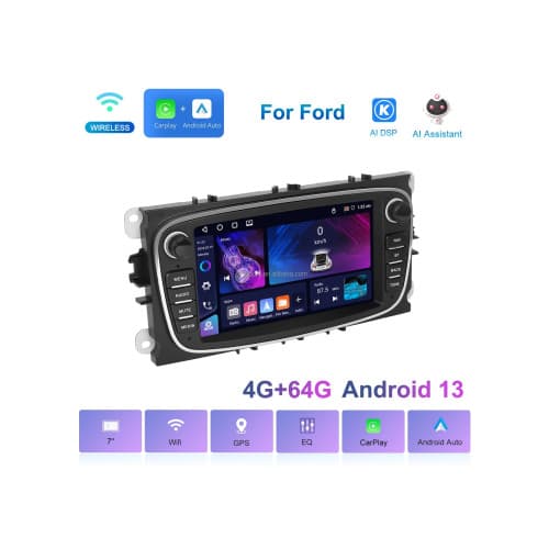 Navigatie Android 7 inch 4GB+64GB CarPlay Android Auto GPS WiFi FM RDS compatibila Ford Cod: A3855 2