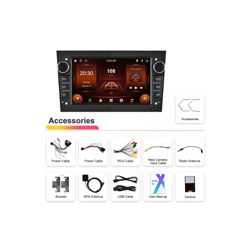 Navigatie Android 7 inch compatibila  Opel 2GB 64GB CarPlay Android Auto GPS WiFi Cod: A3702BK 3