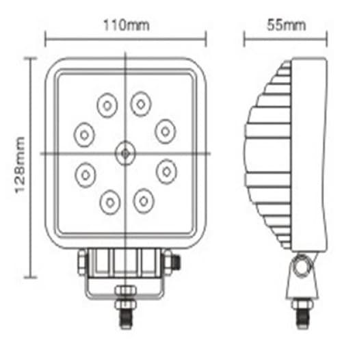 Proiector LED patrat de 27W 12/24V Spot Beam 30° cu angel eyes LW016 3
