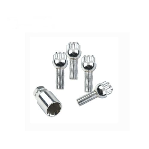 Set prezoane antifurt M12x1.5 con rotund cu cheie pentru jante