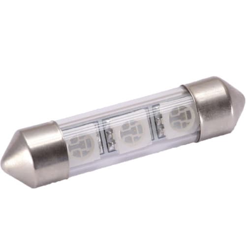 Bec LED SOFIT STICLA 39MM 3 SMD 5050 12V VERDE  COD: PT61