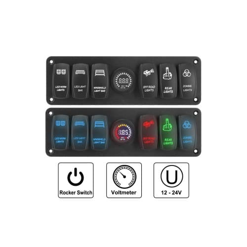 Panou cu 6 întrerupătoare și voltmetru Cod: SP09 2