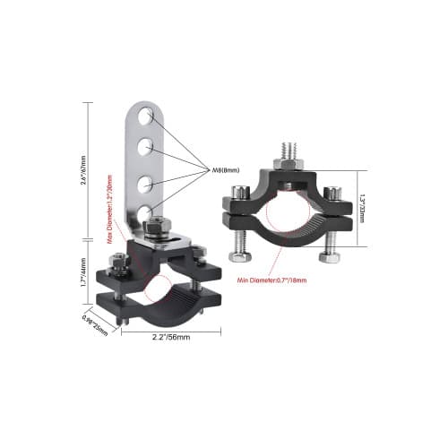 Set 2 suporti proiectoare LED universal pentru  prindere de rollbar sau bullbar  Cod: TY021 4
