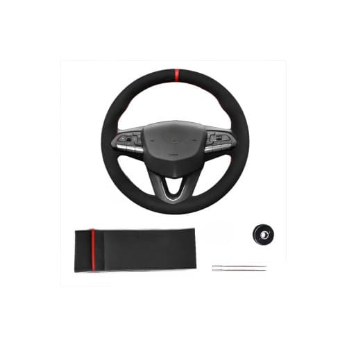 Husa volan auto imitatie alcantara cu ac si ata marime m negru Cod: WK-1002