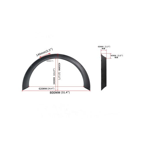 Set protectie aripa universal Overfender culoare Negru Mat  Cod: HH-UNIV-033 4