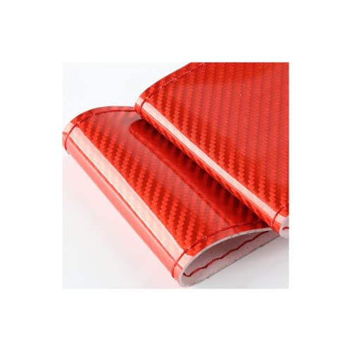 Husa volan cu ac si ata piele cu gaurele marime M culoare rosu si carbon cusatura rosie Premium Cod: LUXFST02 3