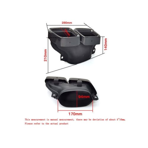 Ornament de toba compatibil Mercedes AMG GLC , GLE, Clasa C W205 W206,Clasa E,Clasa S -Carbon Lucios Cod:TY-H107 4
