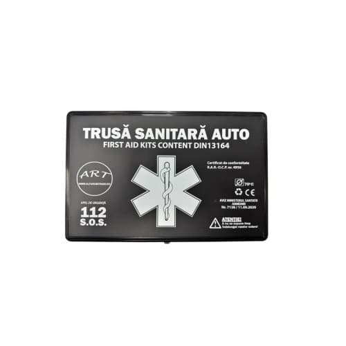 Kit siguranta auto complet trusa cutie neagra 2 triunghiuri stingator vesta geanta 3