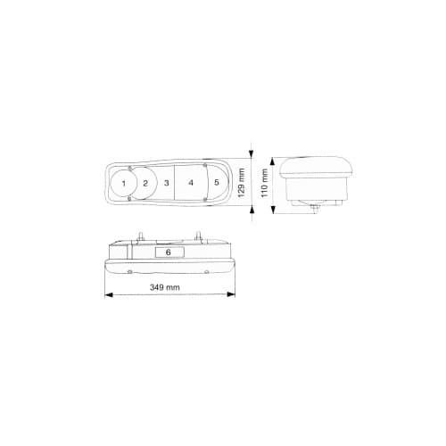 Set 2 lampi STOP  Stanga +Dreapta 12-24V   350X129mm , 6 functii FLEX  Cod:YP-153 2