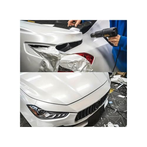 Folie auto autocolant PVC alb lucios 1.52m x 1m cu tehnologie eliminare bule Cod: 9196 2