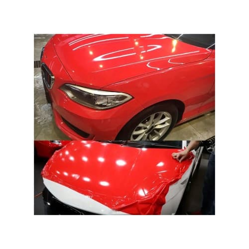 Folie auto autocolant PVC rosu lucios 1.52m x 1m cu tehnologie eliminare bule Cod: 9217 2