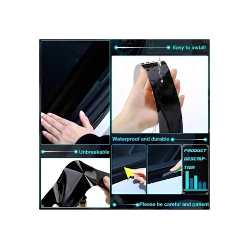 Folie auto autocolant Pet Premium negru lucios pentru trimuri 10 cm x 9 m Cod: GB109 4