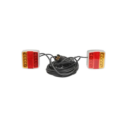 Set lampi LED magnetice pentru remorca, fisa 7 pini, cablu intre stopuri de 2,5m, cablu fisa 7.5m 12V Cod: BK69079