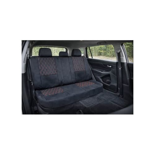 Huse scaune auto universale fractionate XL Premium compatibile SUV si Limuzine negru cusatura rosie Cod: HNG2504-4 4